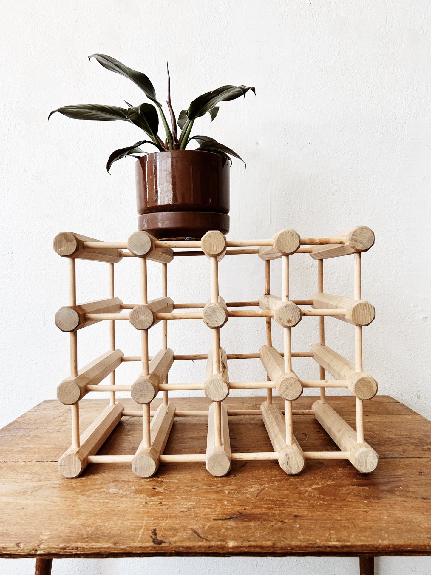 Handmade Natural Ash Modular Wine Rack