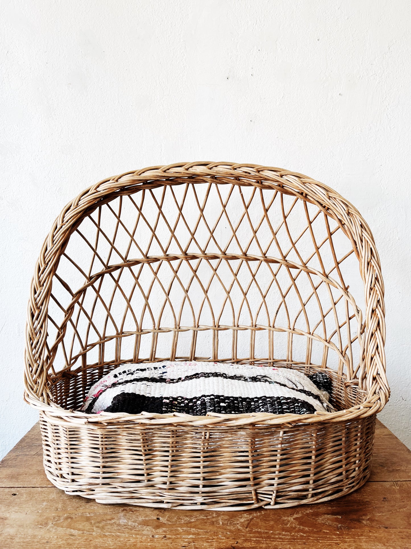 Vintage Bamboo Pet Bed or Bassinet
