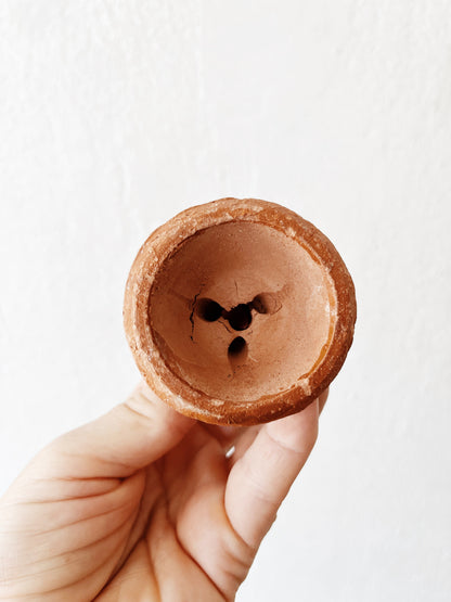 Handmade Terracotta Candle Holders with Candles