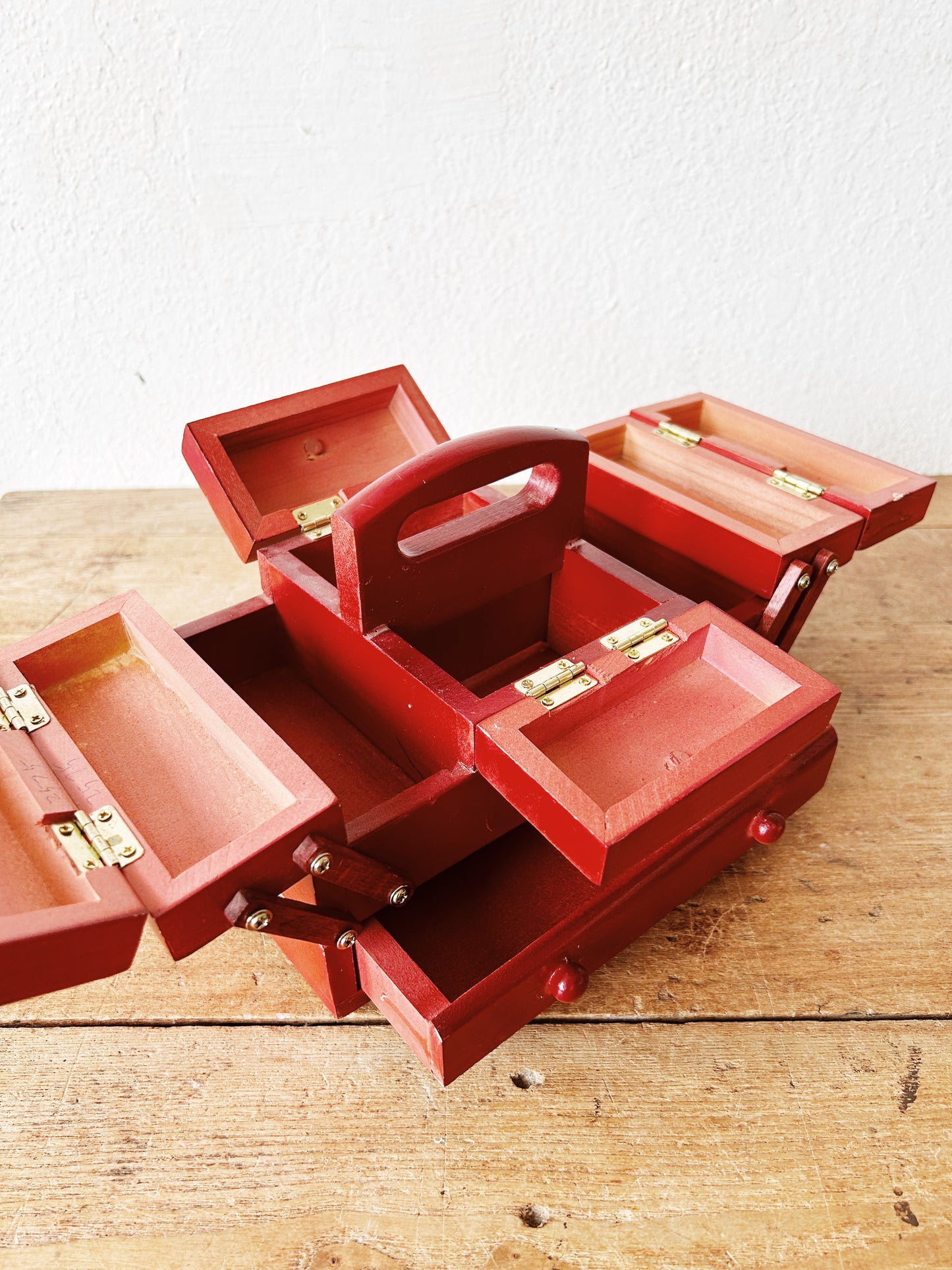 Vintage Wood Jewelry or Notions Chest