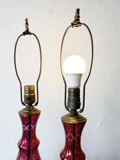Antique Cut Glass Lamp