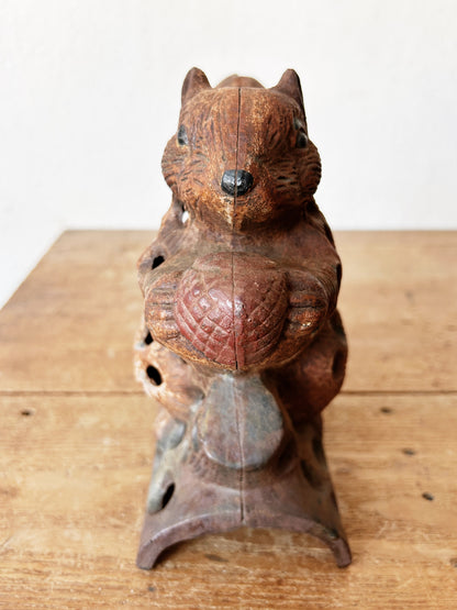 Rare Japanese Vintage Cast Iron Squirrel Garden Lantern