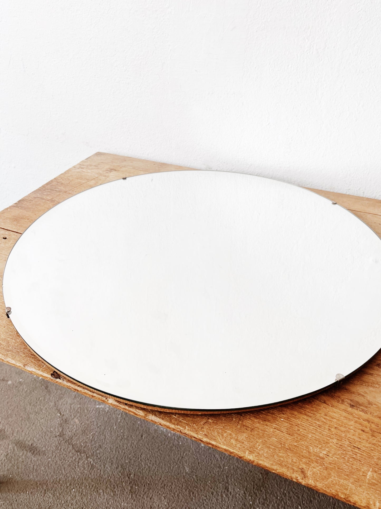 Vintage Round Industrial Edge Mirror
