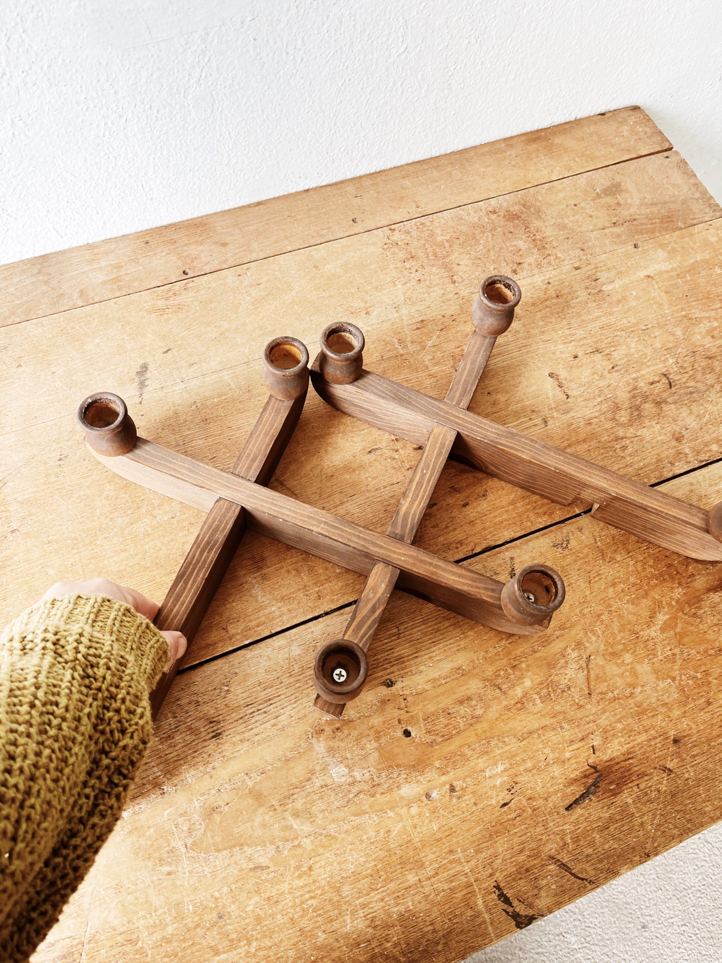 Handmade Wood Candelabra