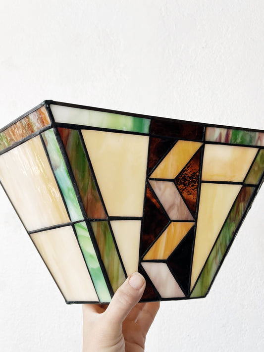 Vintage Stained Glass Electrified Sconce
