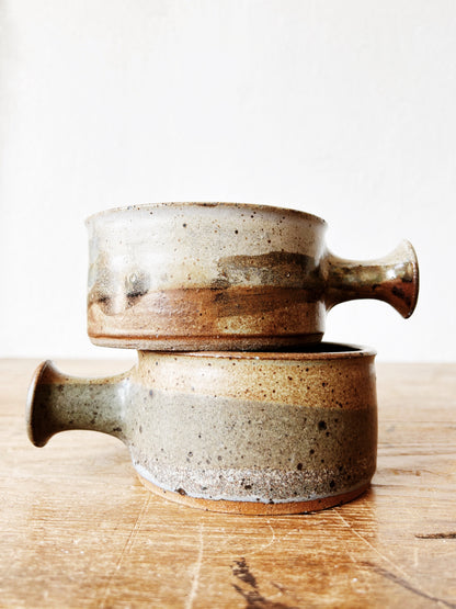 Vintage Stoneware Handled Bowls