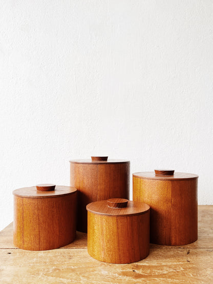 Mid Century Wood Canister Set