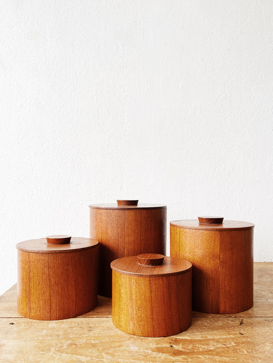 Mid Century Wood Canister Set