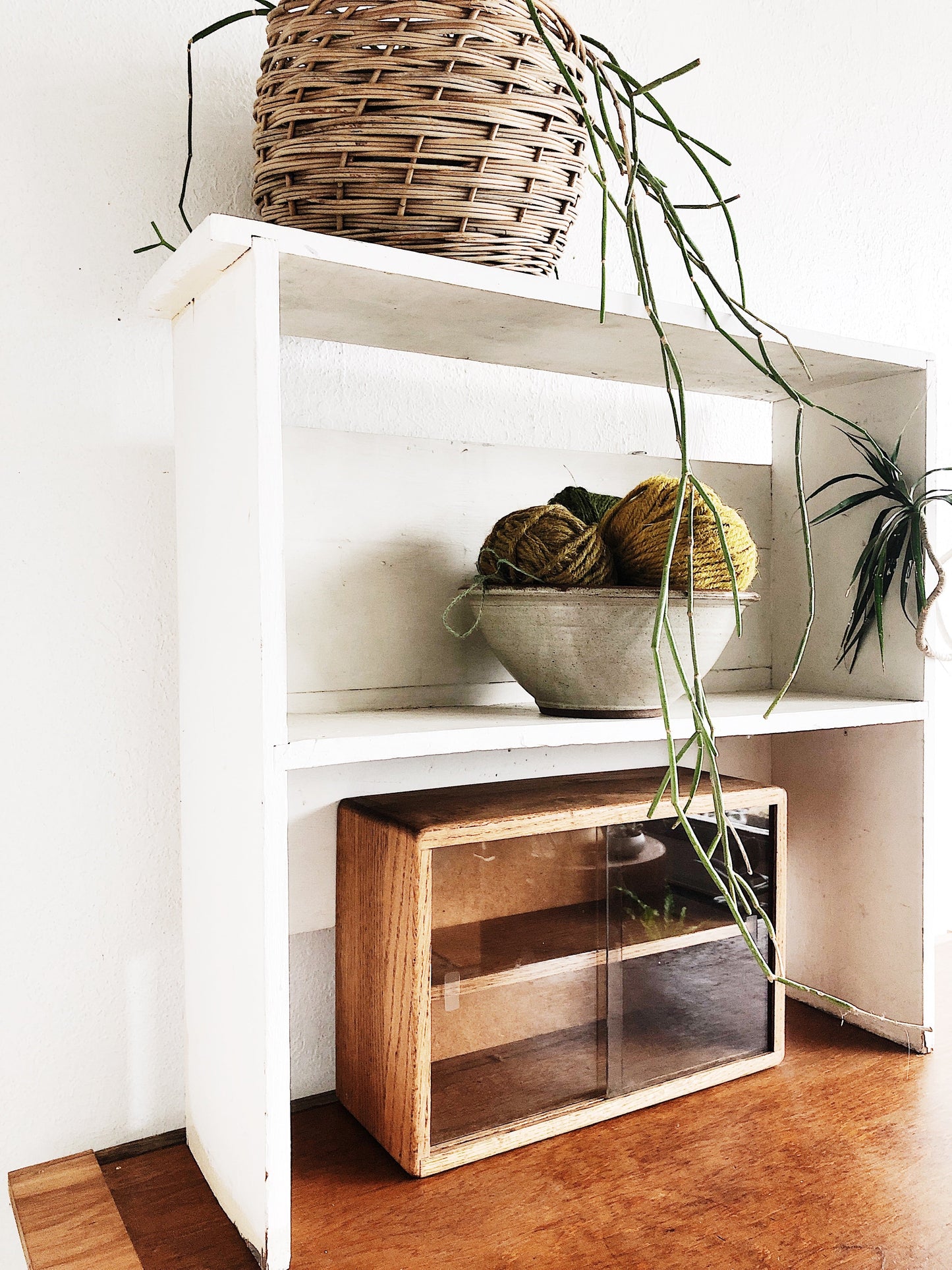 Vintage Oak Desktop Cabinet
