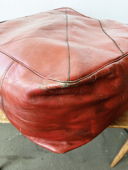 Vintage Naugahyde Ottoman / Pouf