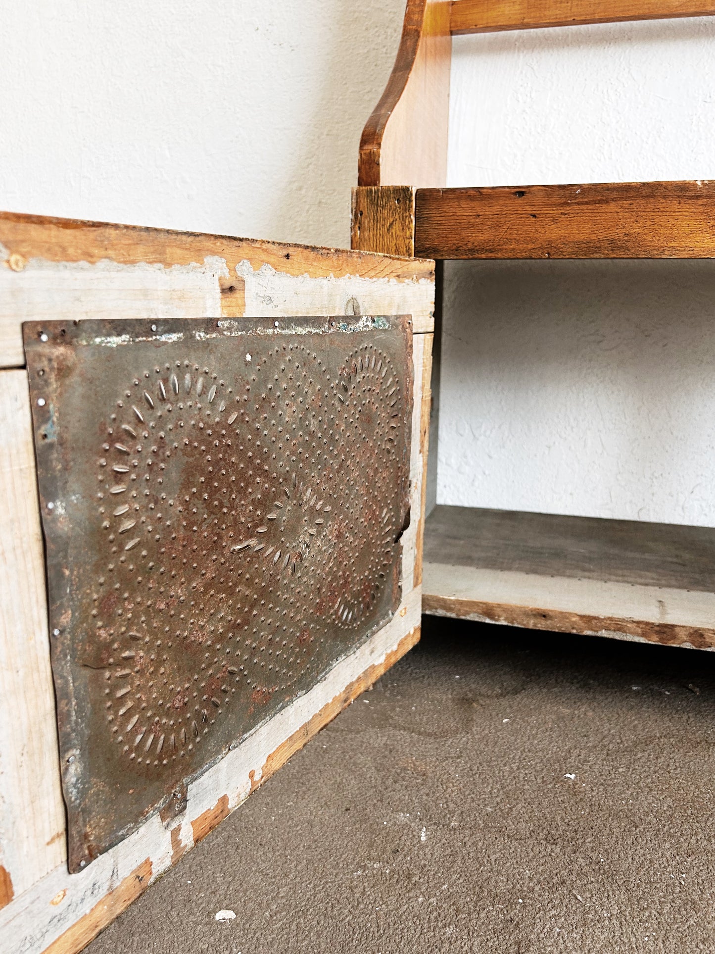 Antique Pie Safe Hutch Top