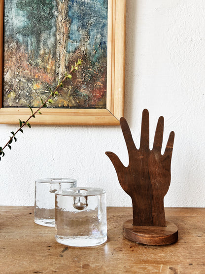 Handmade Folk Art Hand with Stand