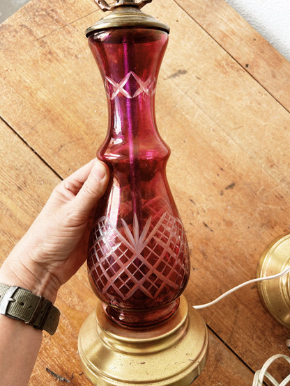 Antique Cut Glass Lamp