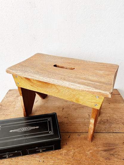 Vtg Wood Stool