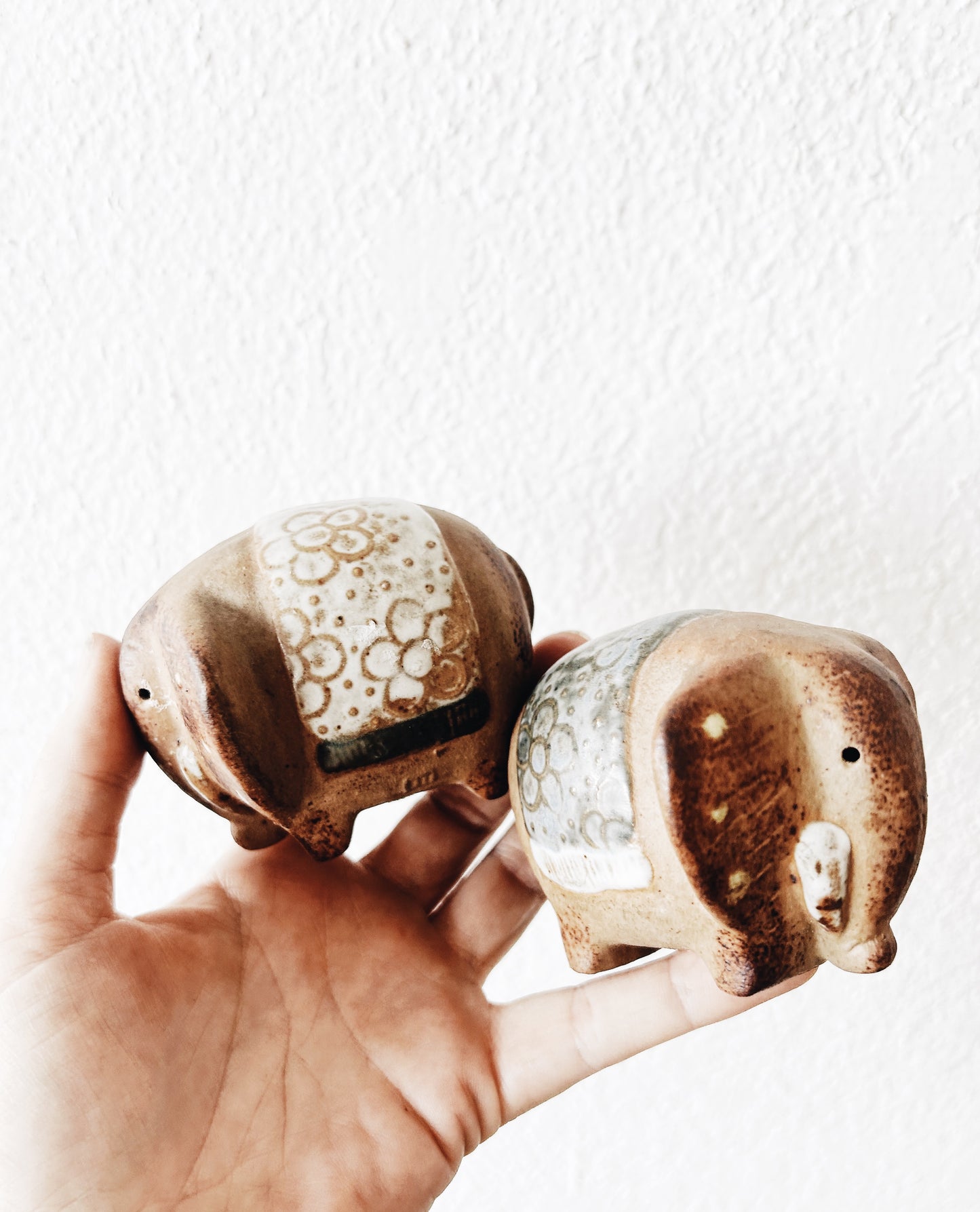 Mid Century Ceramic Elephant Shakers Japan