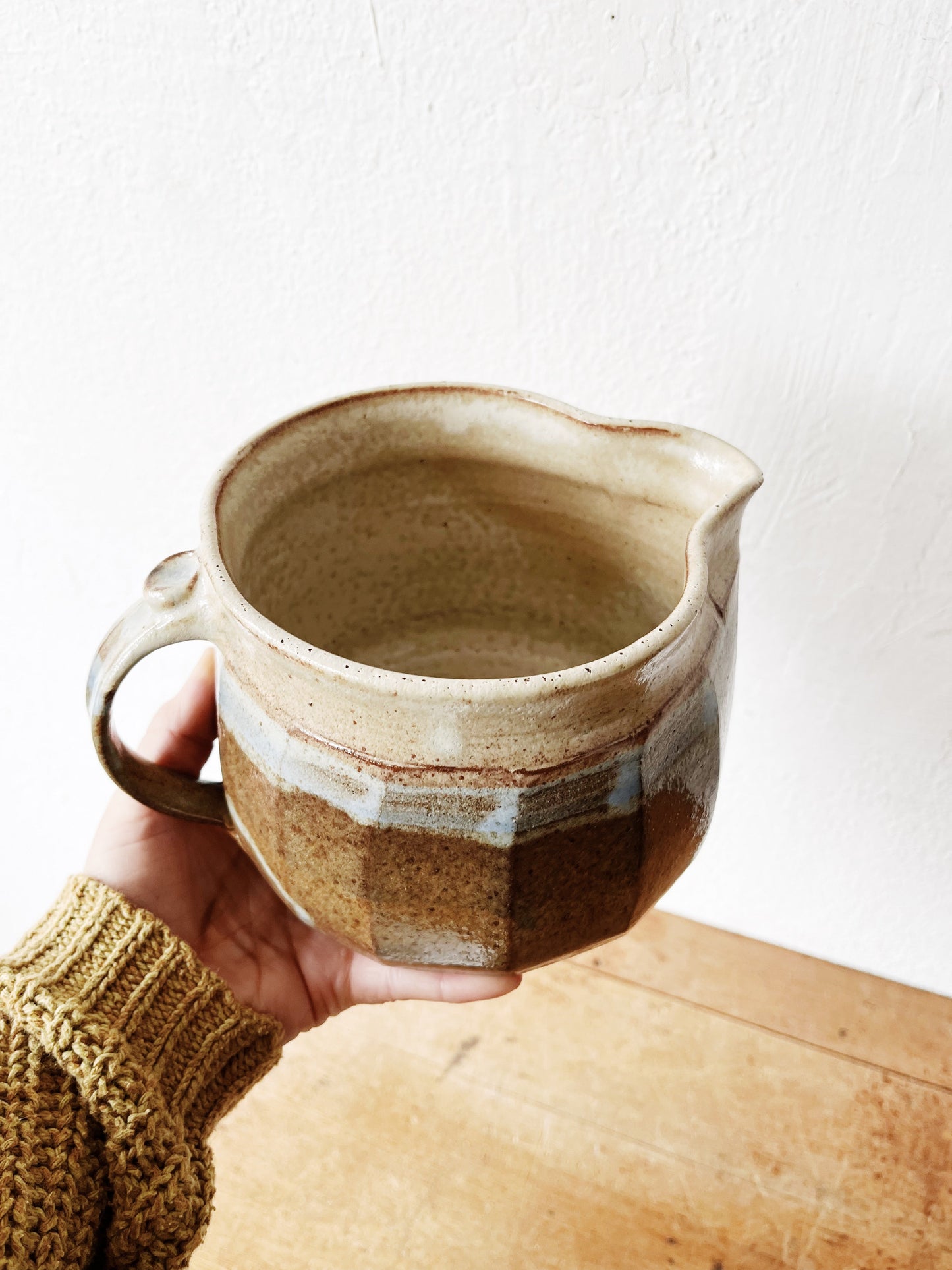 Large Handmade Stoneware Pitcher