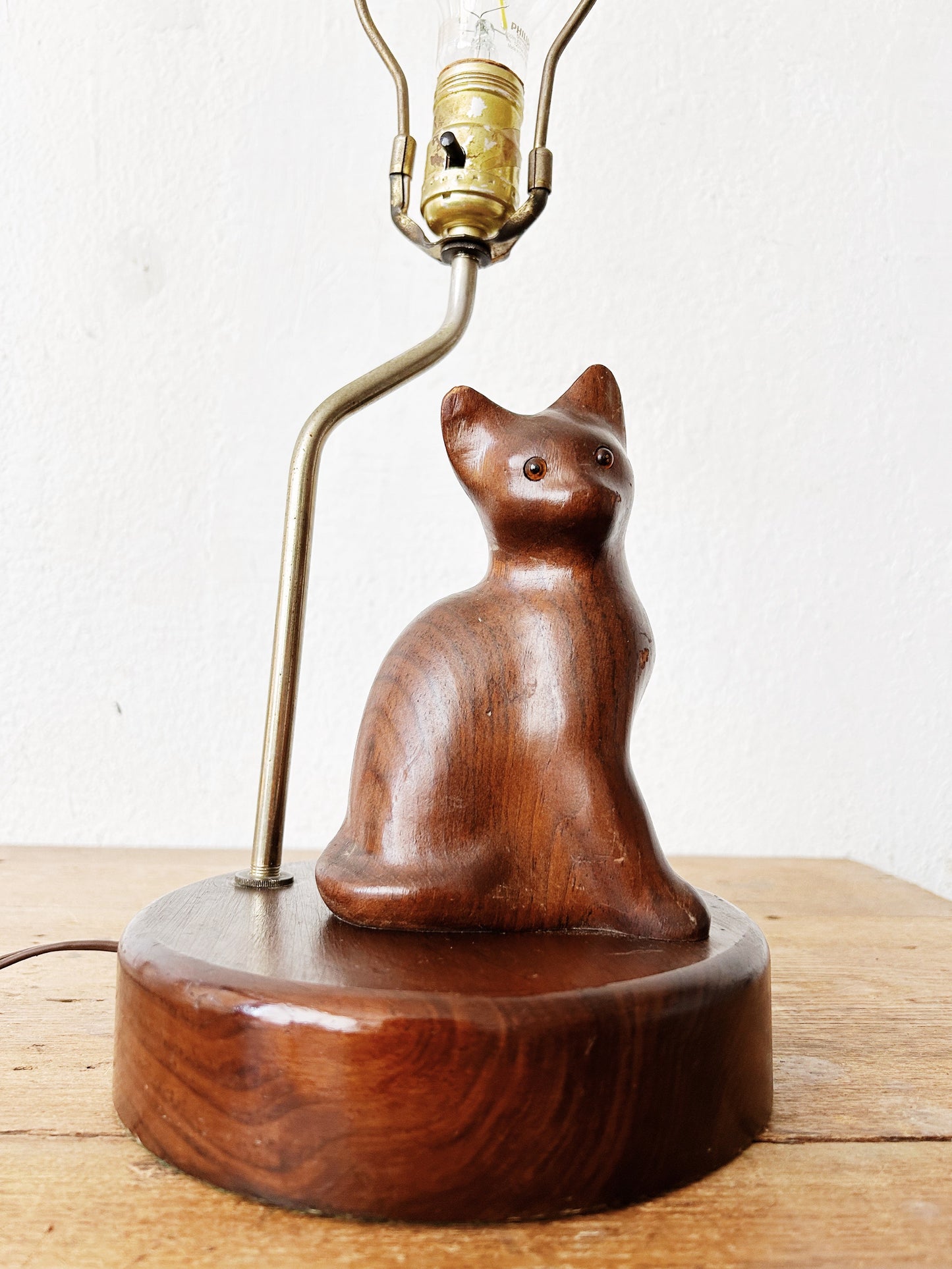 Vintage Handmade Kitty Lamp