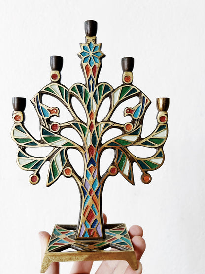 Brass Tree of Life Candelabra Israel