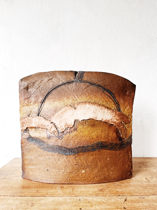 Vintage Slab Built Ceramic Sculpture