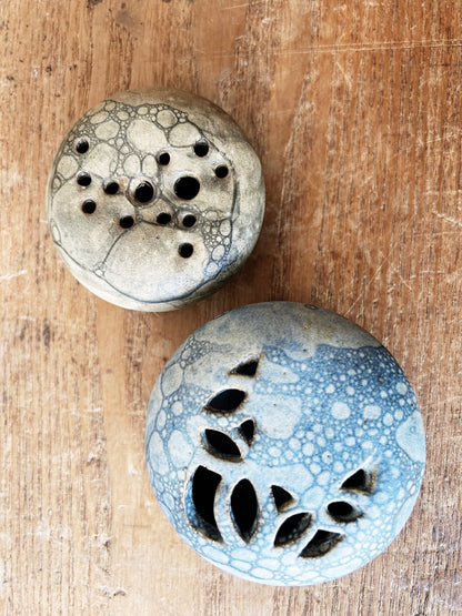 Studio Pottery Flower Frog Pair