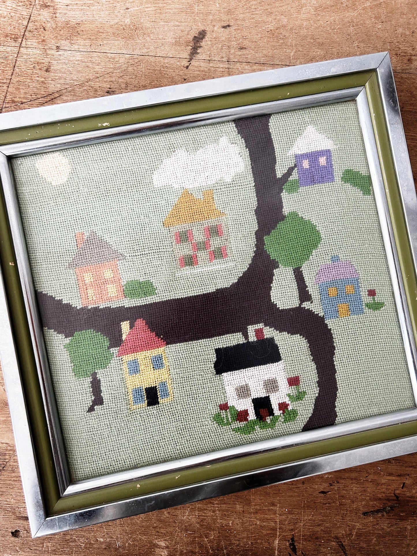 Vintage Framed Needlepoint
