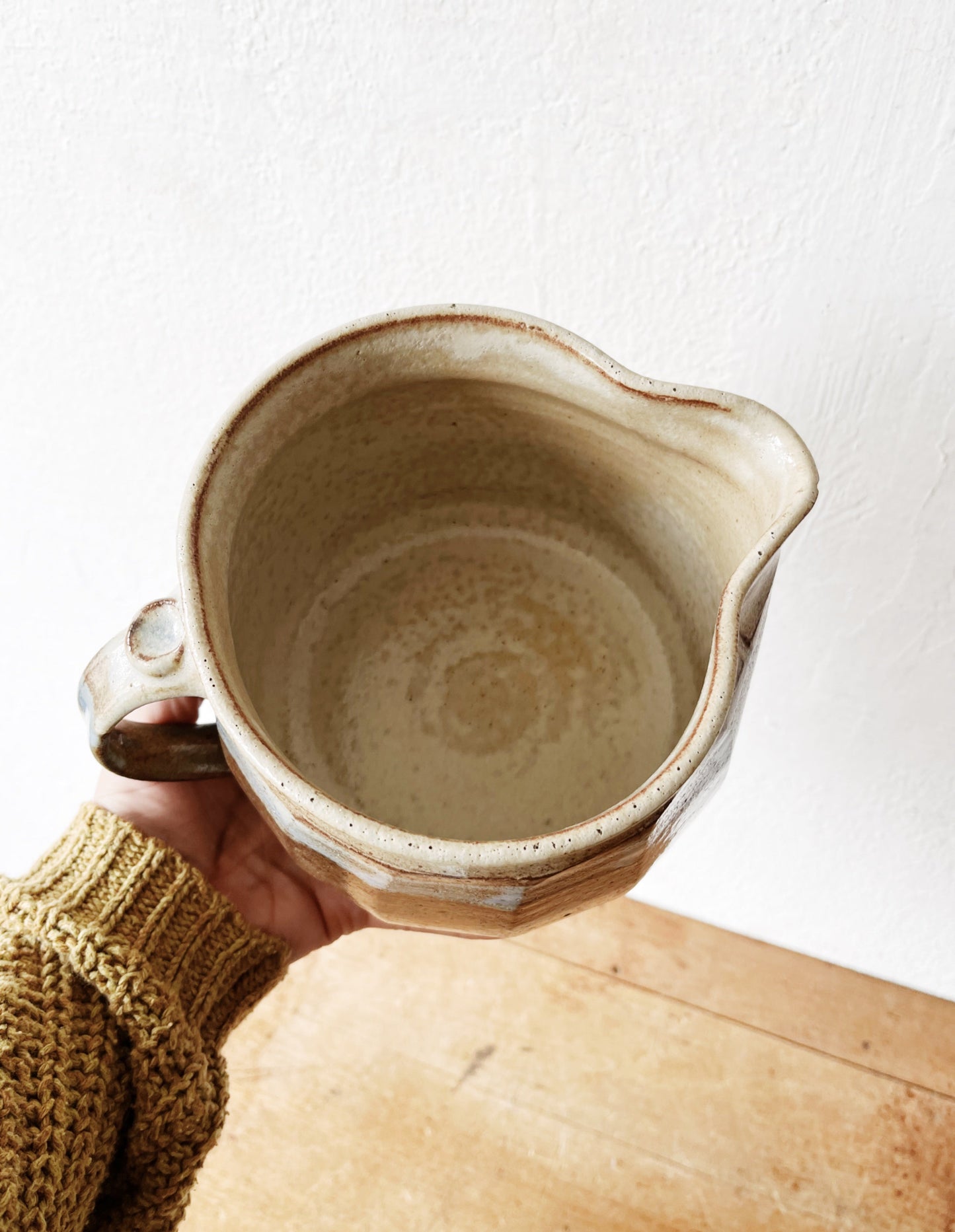 Large Handmade Stoneware Pitcher