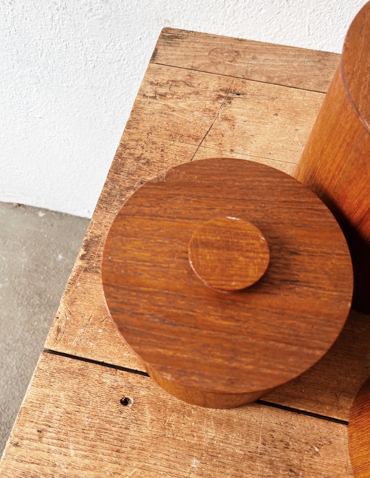 Mid Century Wood Canister Set
