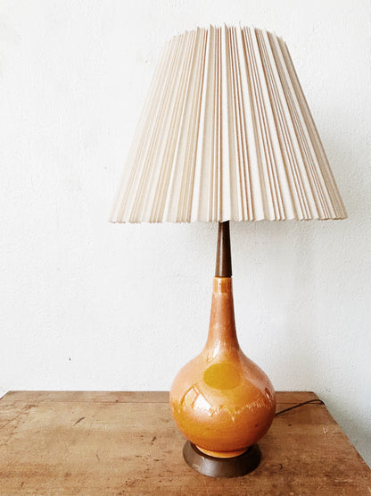 Mid Century Ceramic Lamp with Shade