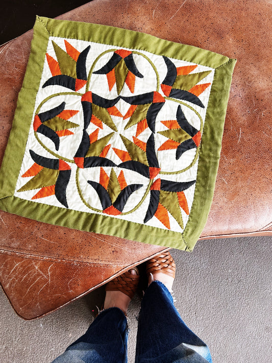 Mid Century Hand Stitched Pillow Cover
