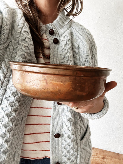 Antique Shallow Copper Bowl
