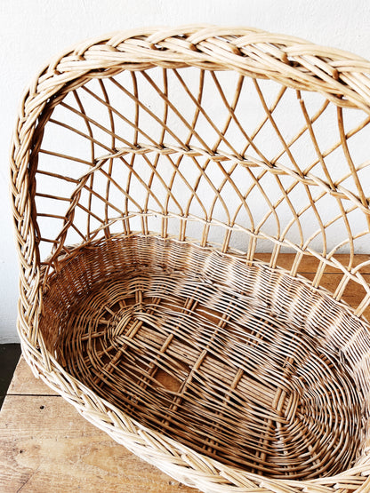 Vintage Bamboo Pet Bed or Bassinet