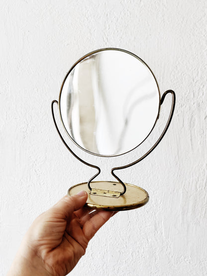 Vintage Brass Mirror