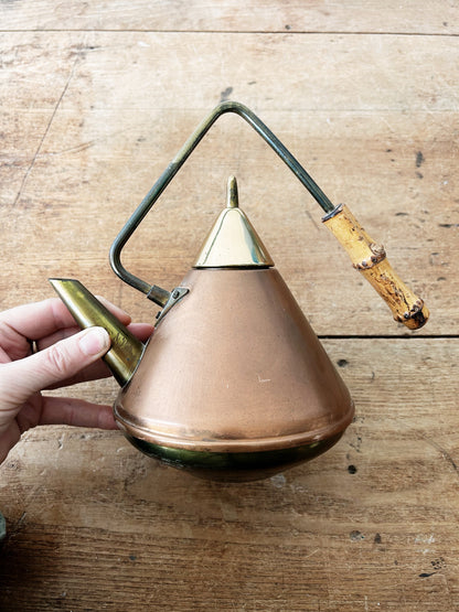 Mid Century Copper and Brass Teapot Holland