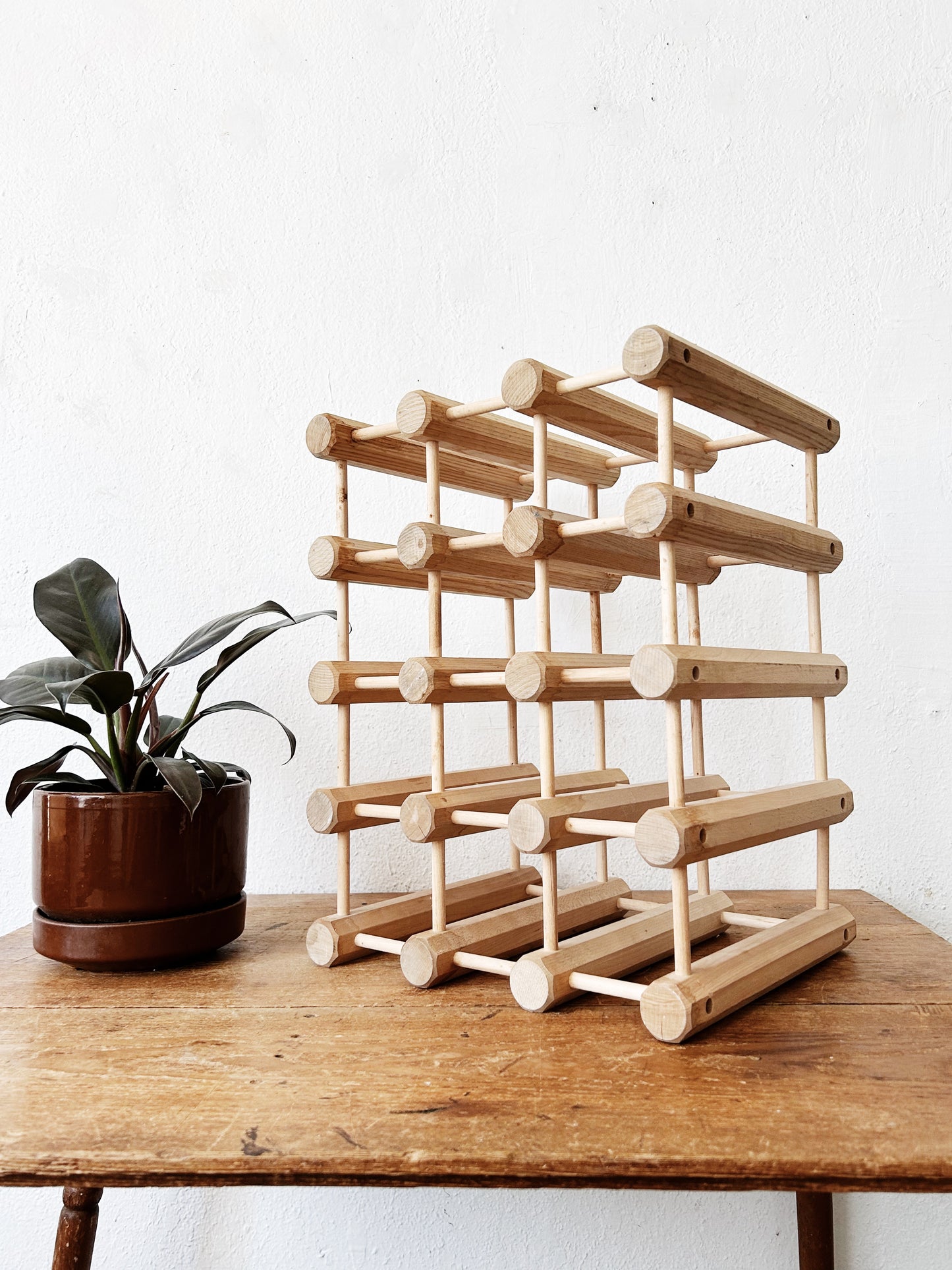 Handmade Natural Ash Modular Wine Rack