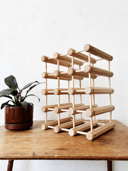 Handmade Natural Ash Modular Wine Rack