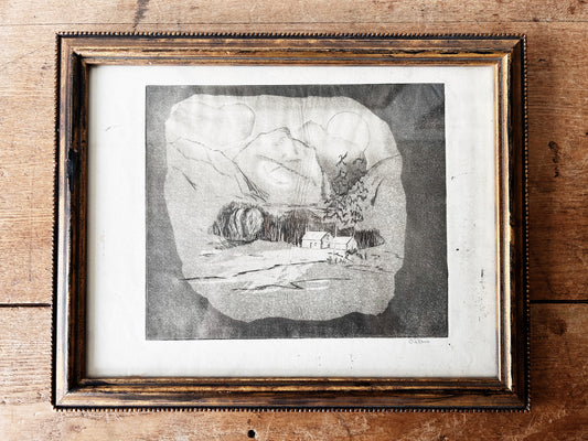 Antique Original Signed Etching