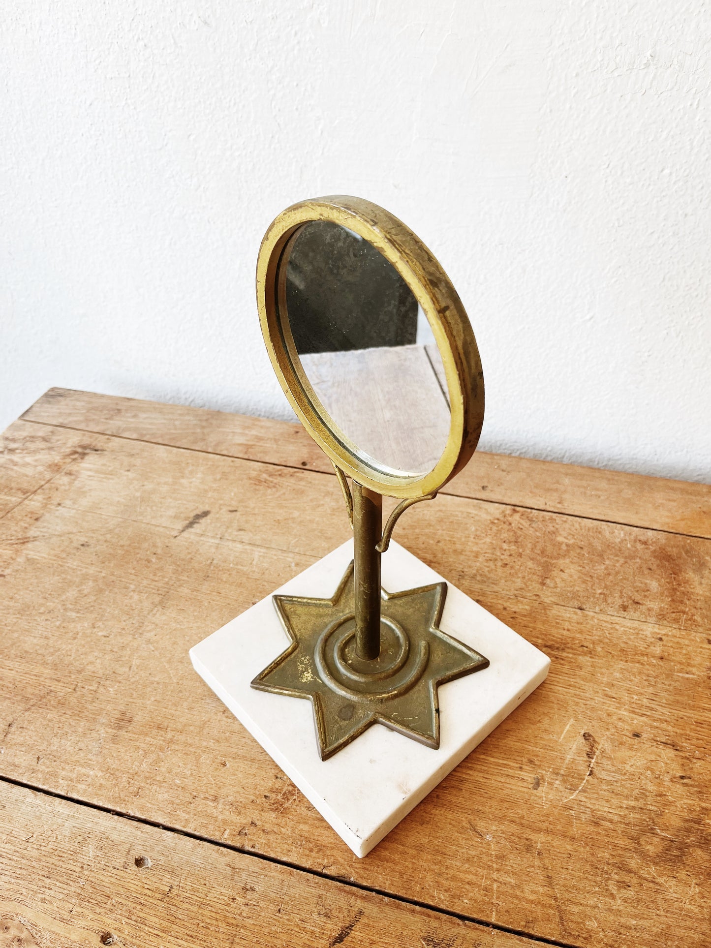 Vintage Brass Mirror