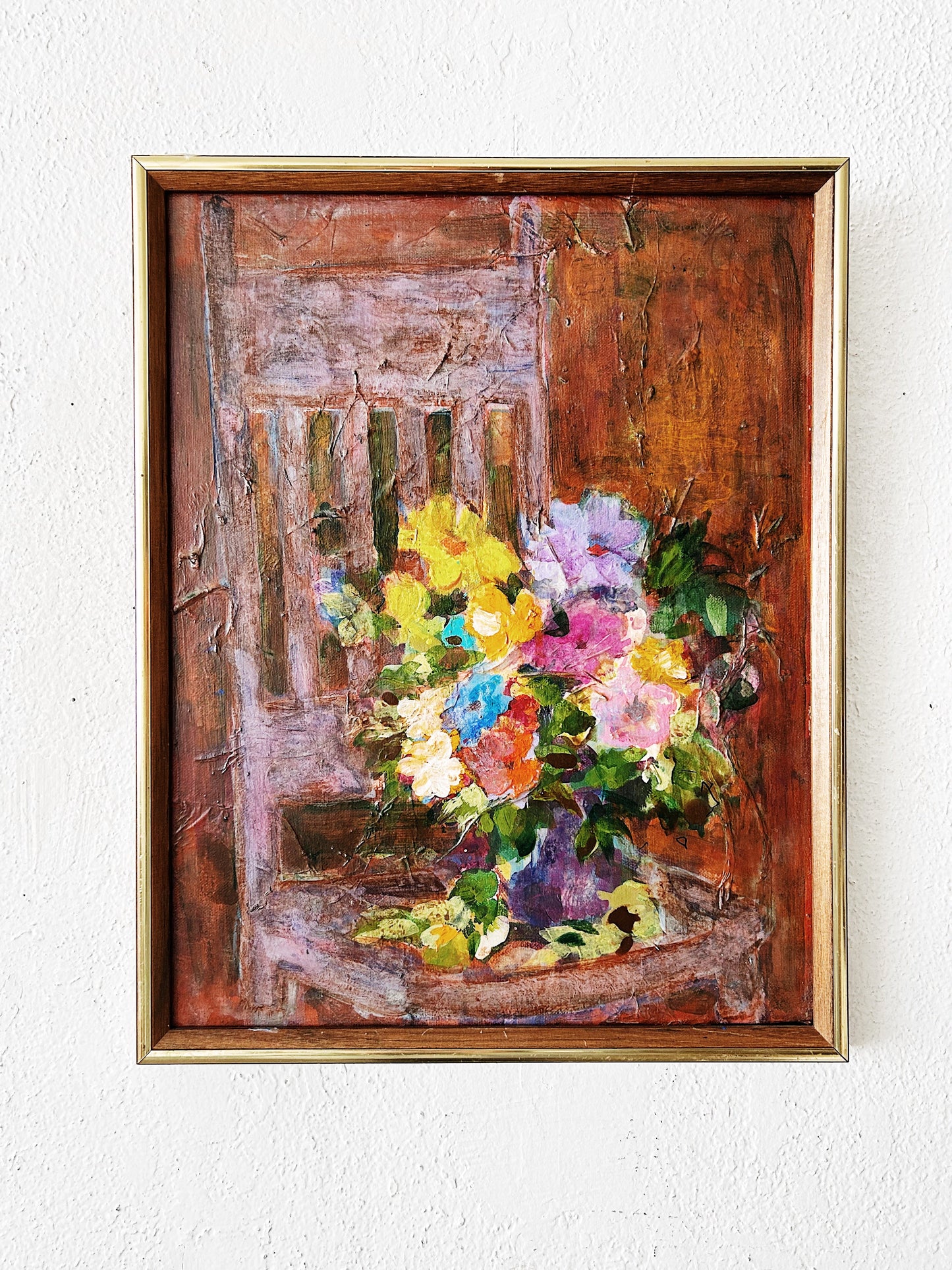 Framed Posies Painting 1979