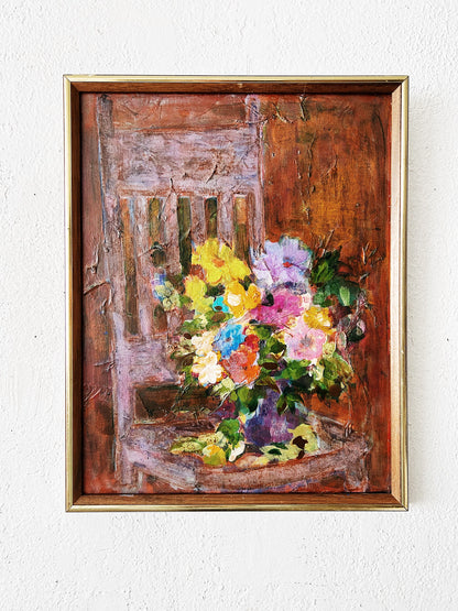 Framed Posies Painting 1979