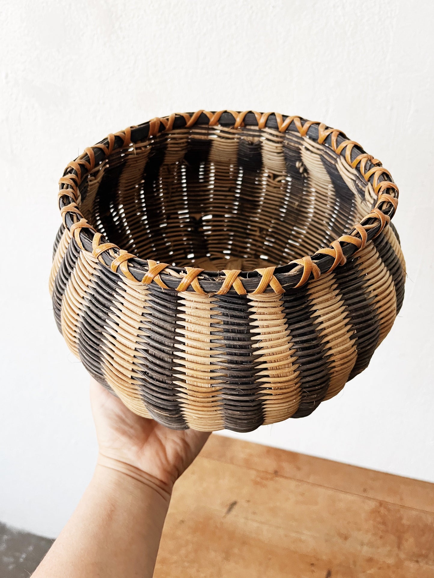 Vintage Striped Basket