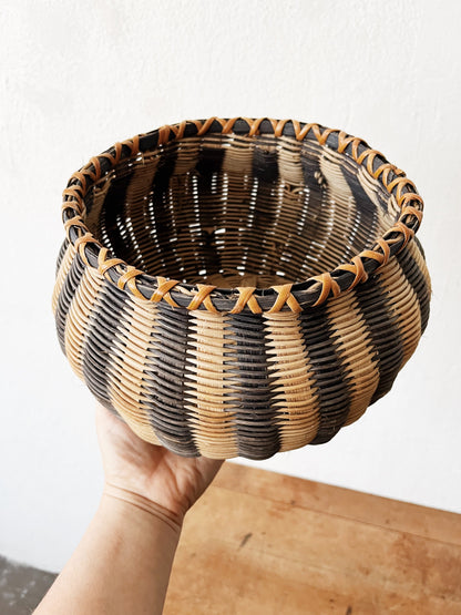Vintage Striped Basket