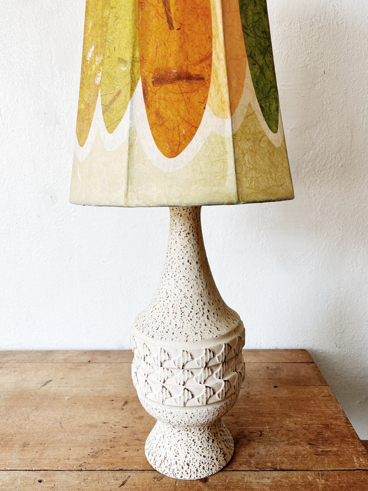 Mid Century Ceramic Lamp With Shade