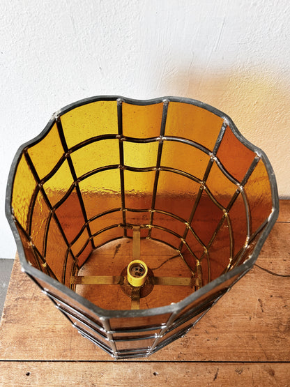 Large Vintage Stained Glass Light