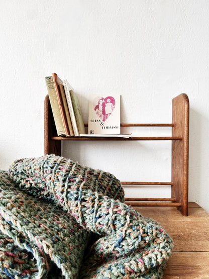 Vintage Wood Book Rack/ Hanging Shelf