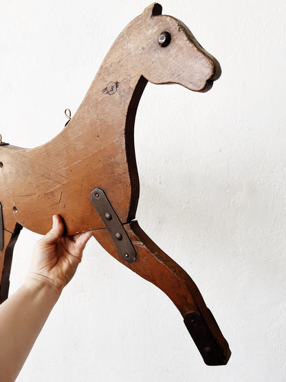 Vintage Folk Wood Horse