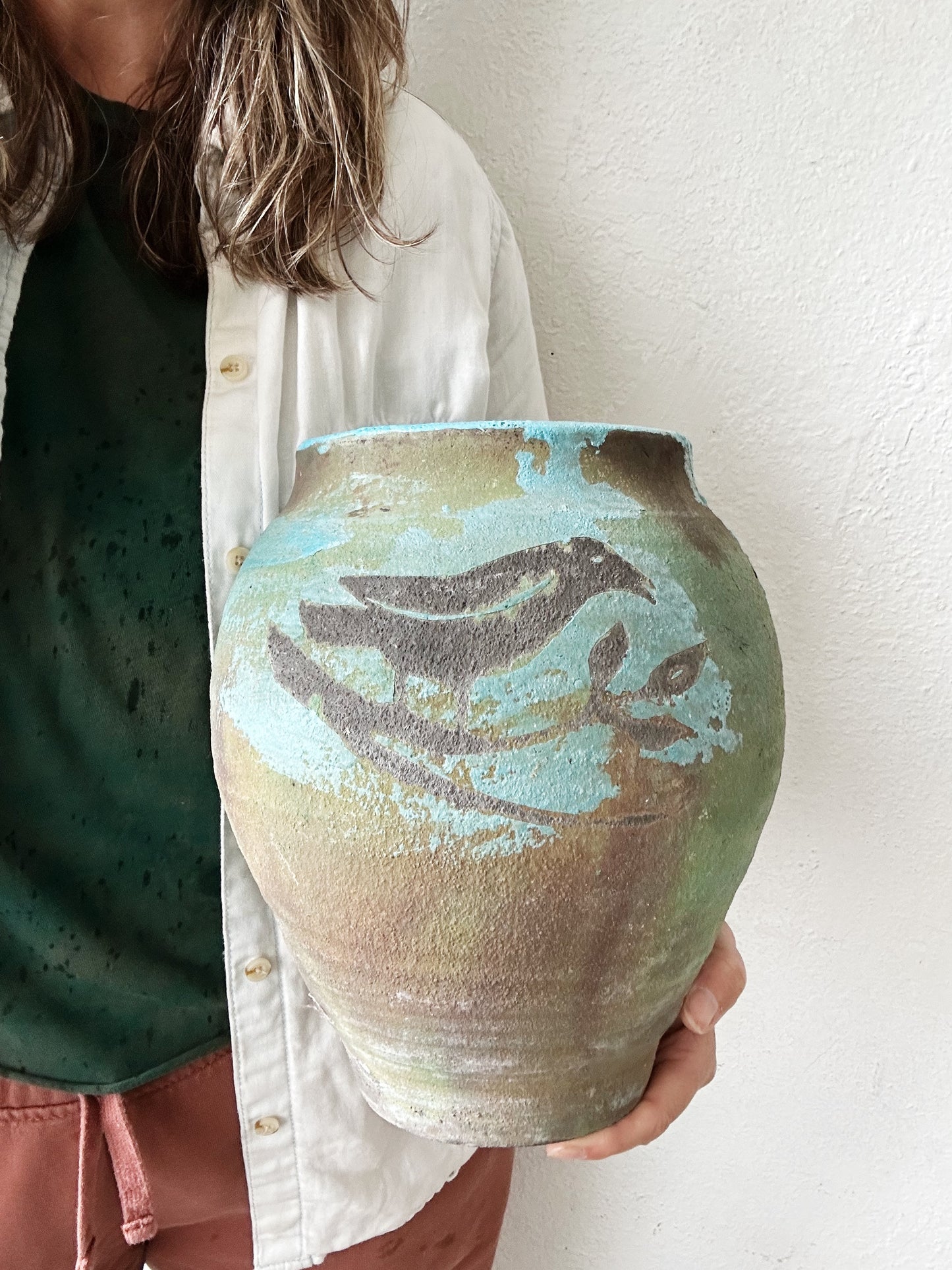 Raku Fired Studio Vessel