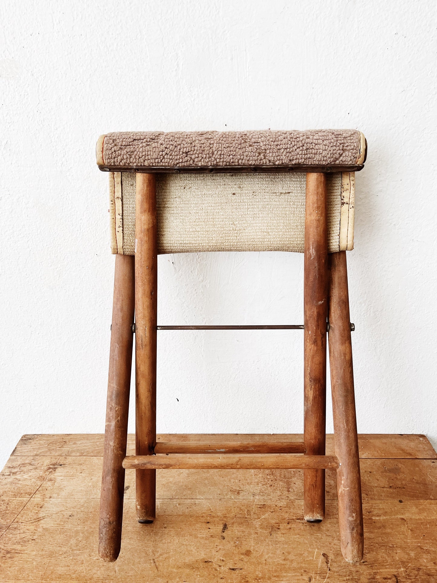 Vintage Folding Carpet Stool