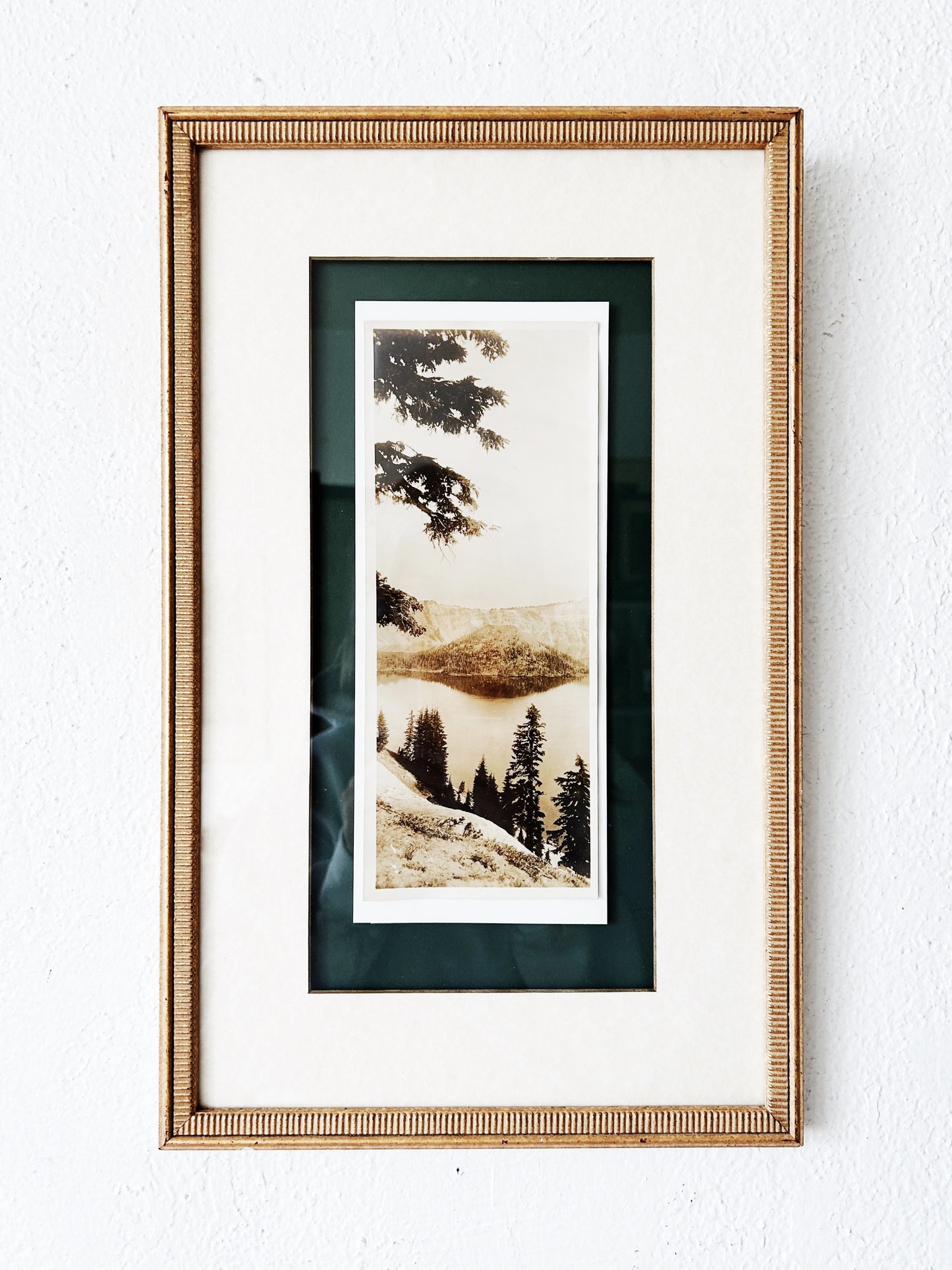 Antique Framed Crater Lake Film Photograph