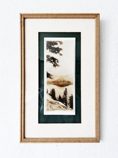 Antique Framed Crater Lake Film Photograph