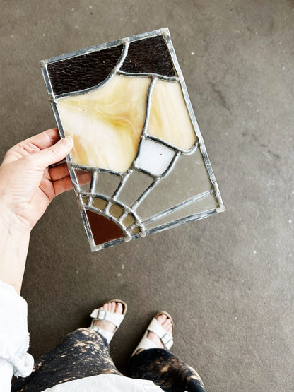 Vintage Leaded Stained Glass Panel